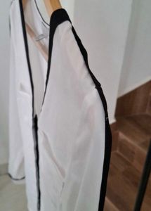 H&amp;M Chic White Blouse with Black Trim