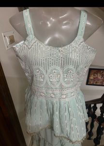Elegant Mint Green Sharara Set