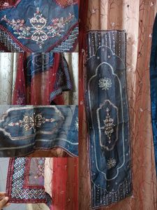 Maroon Embroidered Kurta Set with Sharara