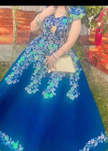 Stunning Blue Floral Ethnic Gown