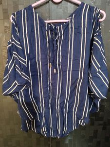 Striped Cold Shoulder Top