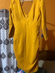 Yellow Shorts Bodycon Dress.M Size