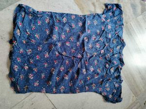 Blue Floral Print Kurta Set