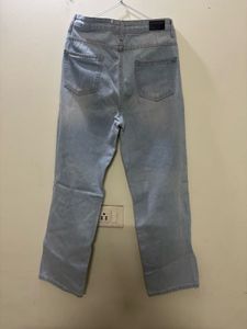 Light Wash Ripped Wide Leg Jeans