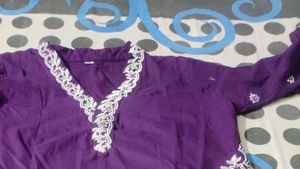 Purple Embroidered Kurta Set