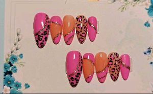 Pink Leopard Press-On Nails