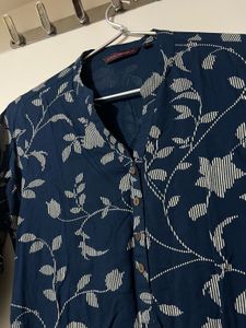 Blue Floral Print Kurti
