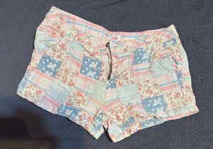 justice patchwork-style shorts