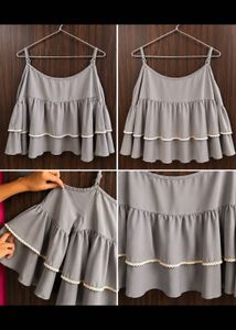 Chic Ruffled Cold Shoulder new with tag bust 40inc