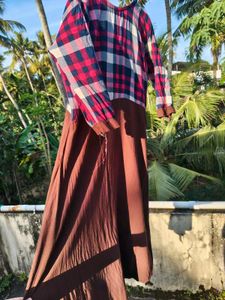 Chic Plaid &amp; Brown Kurta