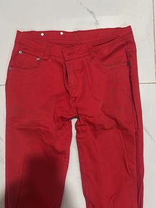 Red Slim Fit Pants