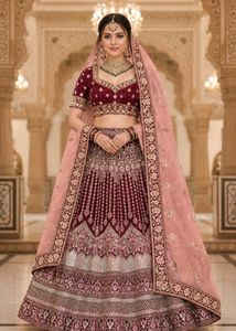 e  bridal   mahrron lehenga   wit