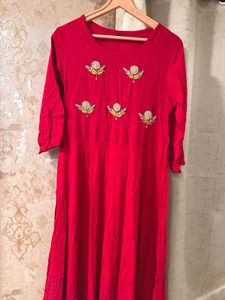 Rose Pink Embroidered Full Gown- Bust- 38/40