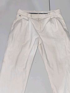 Cream Pleated Trousers
