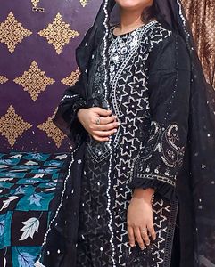 Black Embroidered Pakistani Suit
