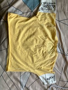 Yellow Crop Top And Hair Roller