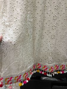 Elegant off White Embroidered Kurta