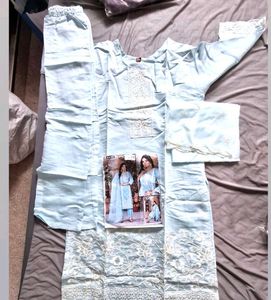 Beautiful Light Blue Embroidered Kurta Set