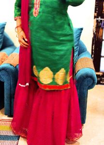 Plus size Pink Sharara and Dupatta Set