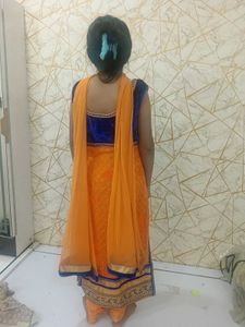Beautiful Orange &amp; Blue Kurta Set