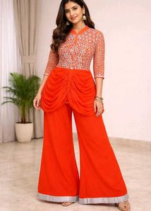 Designer Kurti Top And Pant Set For Party