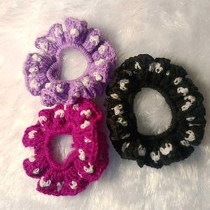Crocheted Scrunchie Set of 3