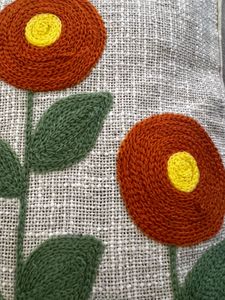Decorative Throw Pillow Cover with Floral Design-2