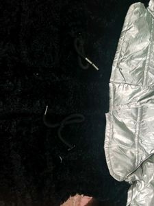 Stylish Silver &amp; Black Faux Fur Jacket