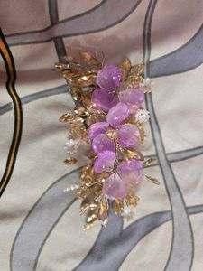 Beaded Floral Hair Clip
