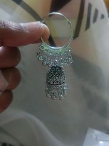 Elegant Silver Jhumka Earrings