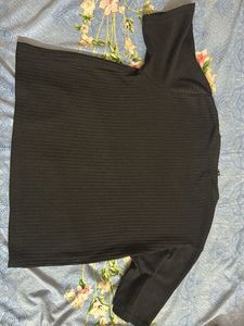 Black Ribbed T-Shirt