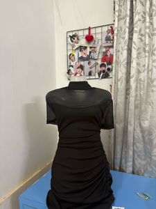 Chic Black Bodycon Dress (S)
