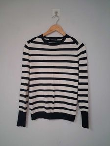 Zara Striped Crew Neck Sweater