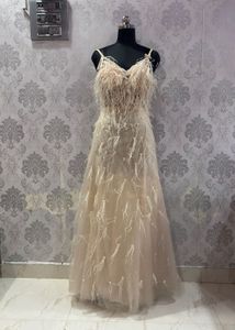 Elegant Feather Embellished Gown