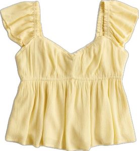 Chic Yellow Ruffle Strap Top