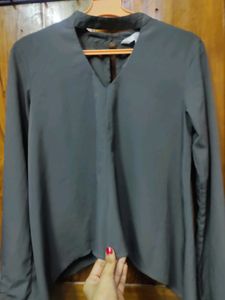 GREY Neck Design Top For Women