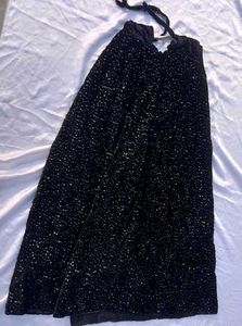 Black Sequence Velvet Lehenga With Dupatta