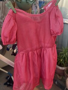Cute Pink Puff Sleeve Dress cum top