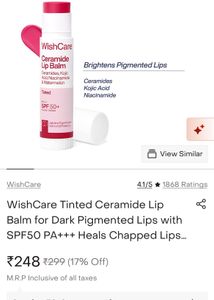 WishCare Ceramide Lip Balm Tinted SPF 50