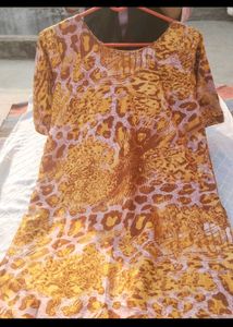 🤎 Printed Satin Night Suit | Size L ✨