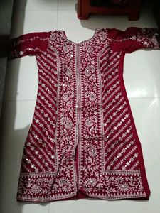 Maroon Embroidered Salwar Kameez