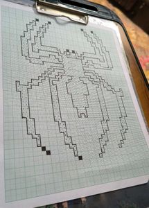 Pixel Art Spider Drawing