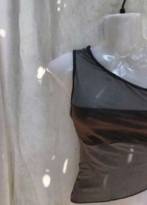 Sheer One-Shoulder Top
