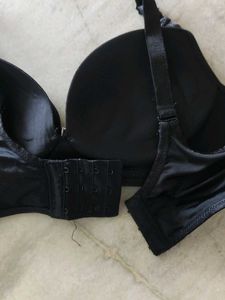 Black Bra with Rhinestone Detail
