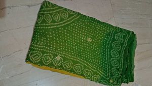 Beautiful yellow and green saree