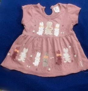 Cute Bunny Print Baby Girl Dress