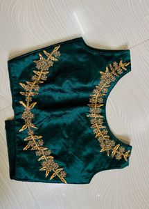 Emerald Green Embroidered Blouse