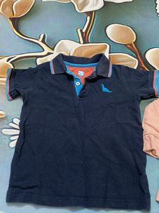 Kids peach Fullsleeves with polo tshirt