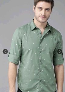 Men's Green Printed Casual Shirt