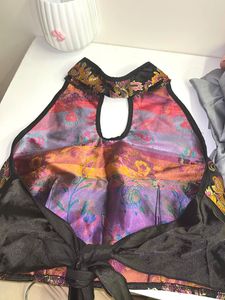 Black Floral Brocade Chinese Style Top